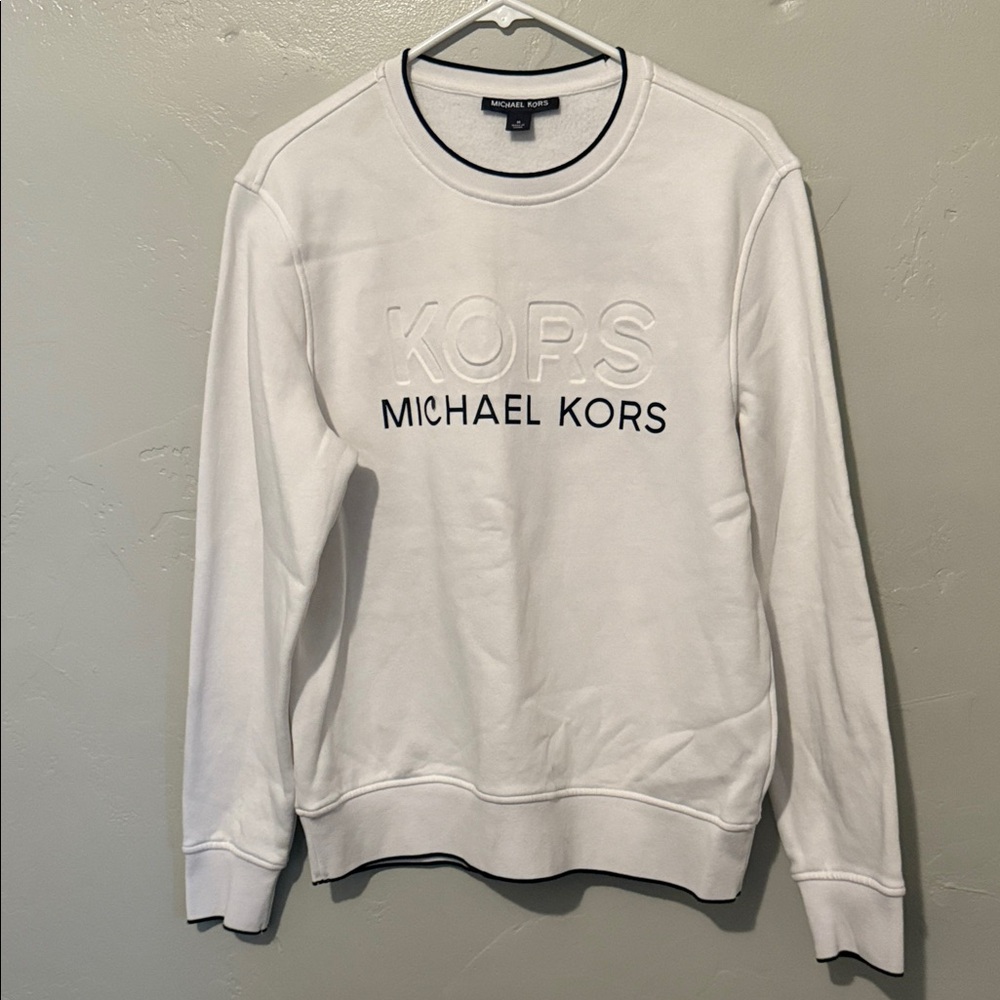 Michael Kors White Crewneck Men's Sweatshirt Medium